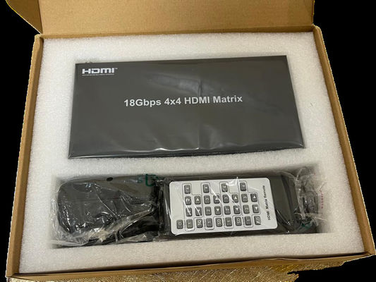 EDID Soportado 4x4 HDMI Matrix con ancho de banda de vídeo de 225MHz y control RS-232