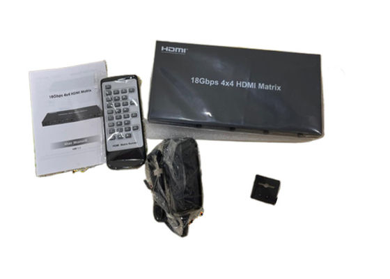 Conmutador de matriz HDMI 4X4 con múltiples opciones de control y salidas 4K