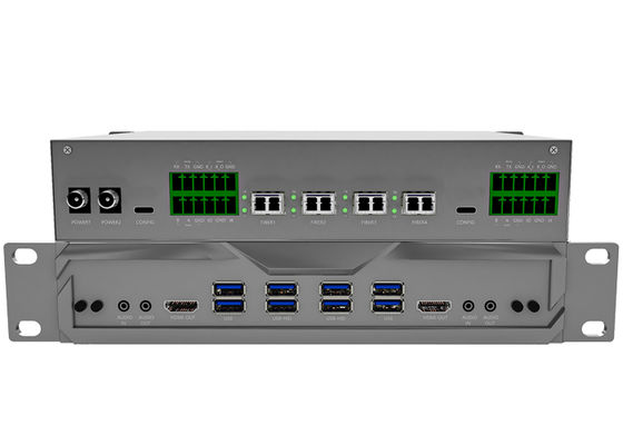 Interruptor de matriz KVM de fibra modular con latencia ultrabaja y soporte de pared de video para salas de control