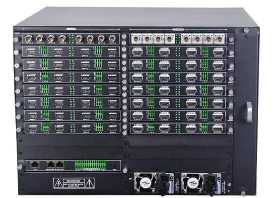 Procesador de video wall modular HDMI 40x40 con 4K60 4:4:4 y pantalla de 16 ventanas para sistemas controladores de matriz de video wall