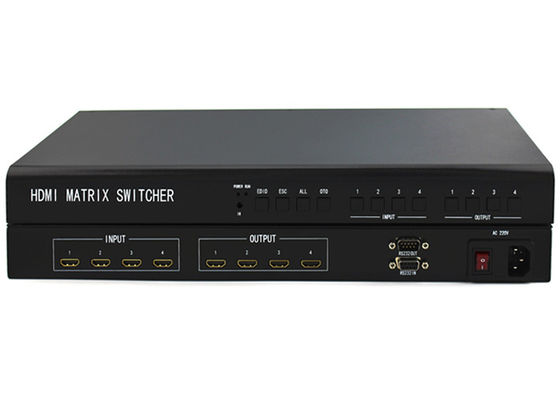 Conmutador de matriz HDMI sin costuras 4x4 con carcasa metálica, matriz HDMI 4K para distribución AV fiable