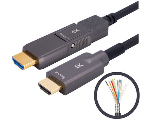 Construcción de acero inoxidable óptica del cable 200CU de HDMI 2,0 acorazados