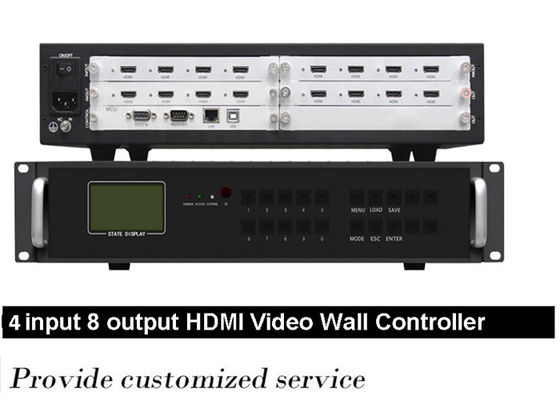 4 en 8 fuera del regulador video 4x4 de la pared de HDMI, procesador video de la pared de 2x4 Hdmi