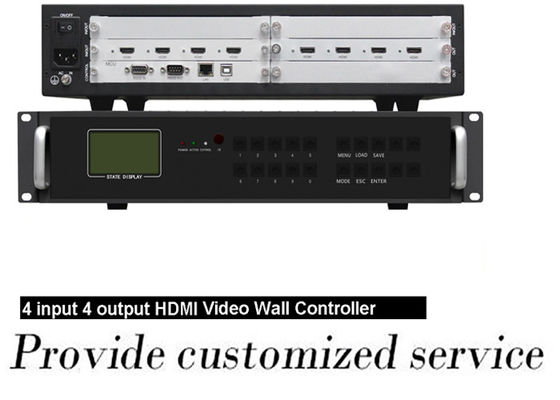 HDMI 4 en 4 fuera de los puertos femeninos video del regulador 2x2 RJ45 de la pared 4K para 9 pantallas