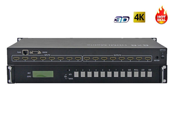 interruptor video de la matriz de 4Kx2K 8X8 3D IR HDMI con las entradas 8x y las salidas 8x