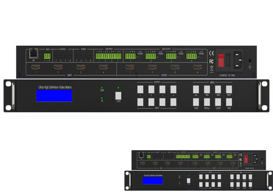 Interruptor audio inconsútil 4K 60Hz 18Gbps 4x4 de la matriz del IR UHD HDMI 2,0