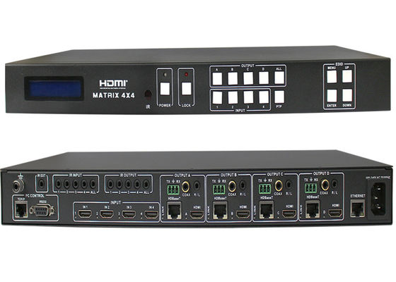 Interruptor de la matriz de HDMI1.4 4X4 HDBaseT con los receptores de 4Pcs los 70M And el 100M HDMI HDBaseT