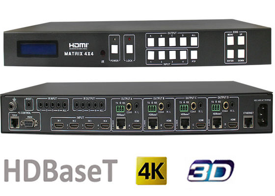 70 metros y 100 metros de 4x4 HDMI de interruptor de la matriz con el puerto de salida de HDBaseT