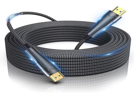 "Cable de fibra óptica HDMI de ultra alta velocidad". Transmisión 4K/8K, latencia cero.