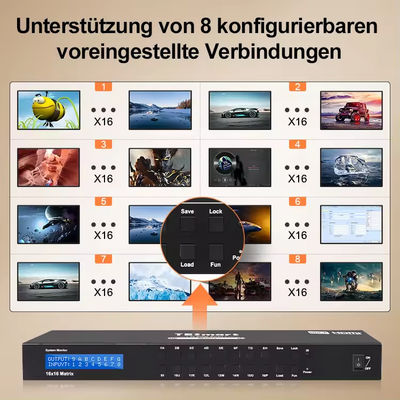1080P Conmutador de matriz HDMI 4K sin fisuras con gestión y control EDID