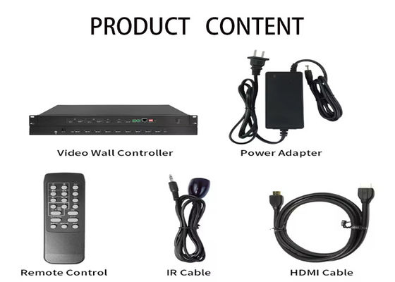 Control remoto IR LAN RS232 para videowall LCD con salida HDMI DVI y modos de pared 2x2 2x3 3x2 4x1 4x2 3x3