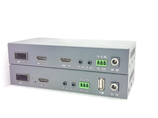 Fibra óptica FOX-V-MPO de largo alcance con una distancia de 1000 pies HDMI Tipo A Control IR de entrada
