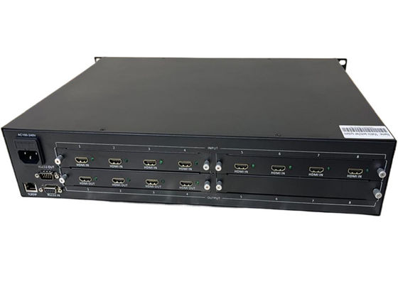 Conmutador de matriz de video montable en bastidor con fuente de alimentación AC 100-240V IR