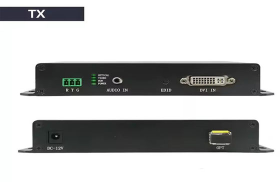 20km de DVI Fiber Extender 1080p@60Hz HDMI 1.3 y 3.5mm soporte de audio