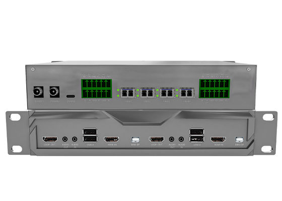 Agente de visualización 4K60 de alta densidad muestra KVM lista sobre el nodo receptor del transmisor de fibra para la matriz KVM de fibra