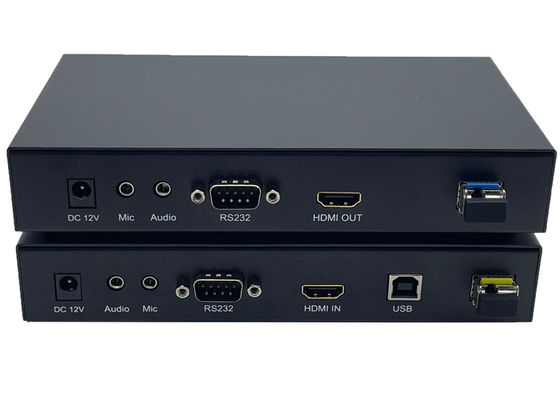 Kit extensor kvm 4k hdmi y usb sobre fibra óptica
