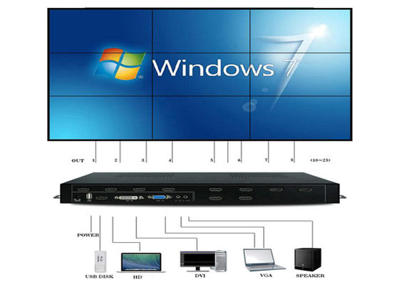 HDMI 1 en 9 fuera del procesador video 2x2 3X3 3x2 4x2 de la pared de 1080P VGA