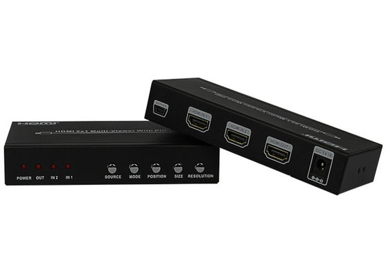 Tipo femenino puertos de la PIPA HDMI 2x1 MultiViewer de DC 5V 1A de la entrada-salida
