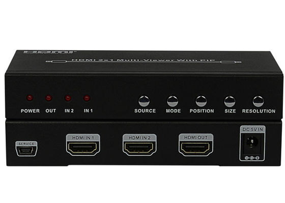 Tipo femenino puertos de la PIPA HDMI 2x1 MultiViewer de DC 5V 1A de la entrada-salida