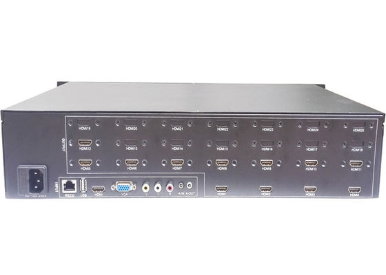 El regulador video negro 1 de la pared de 1080P HDMI 1U LCD entró la salida 12