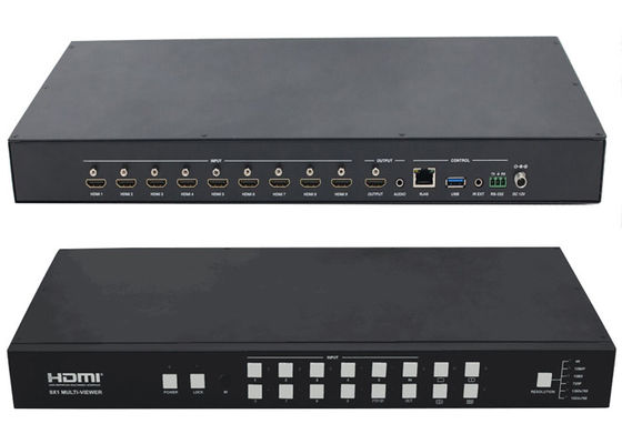 9Ch 4K entró 1Ch el interruptor inconsútil de la salida HDMI Multiviewer 9x1