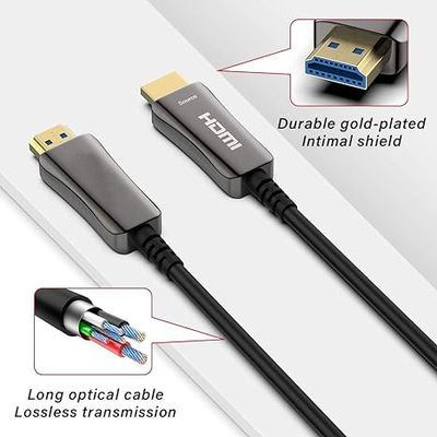 Cable de fibra óptica HDMI 4K HDR Dolby Vision, cable HDMI óptico activo de 100 m para resolución Ultra HD