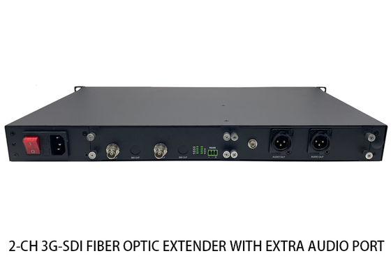 Extensor de fibra óptica 3G-SDI de 2 canales con puerto de audio adicional