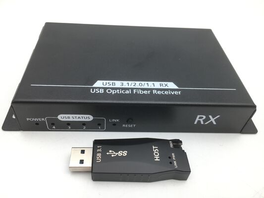 Extensor de fibra óptica USB 3.0 con distancia de 300 m, velocidad de 5 Gbps y hub USB de 4 puertos