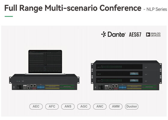 Procesador DSP de audio de conferencia de la serie VINCAN NLP con mezcla automática AEC y audio de red Dante / AES67